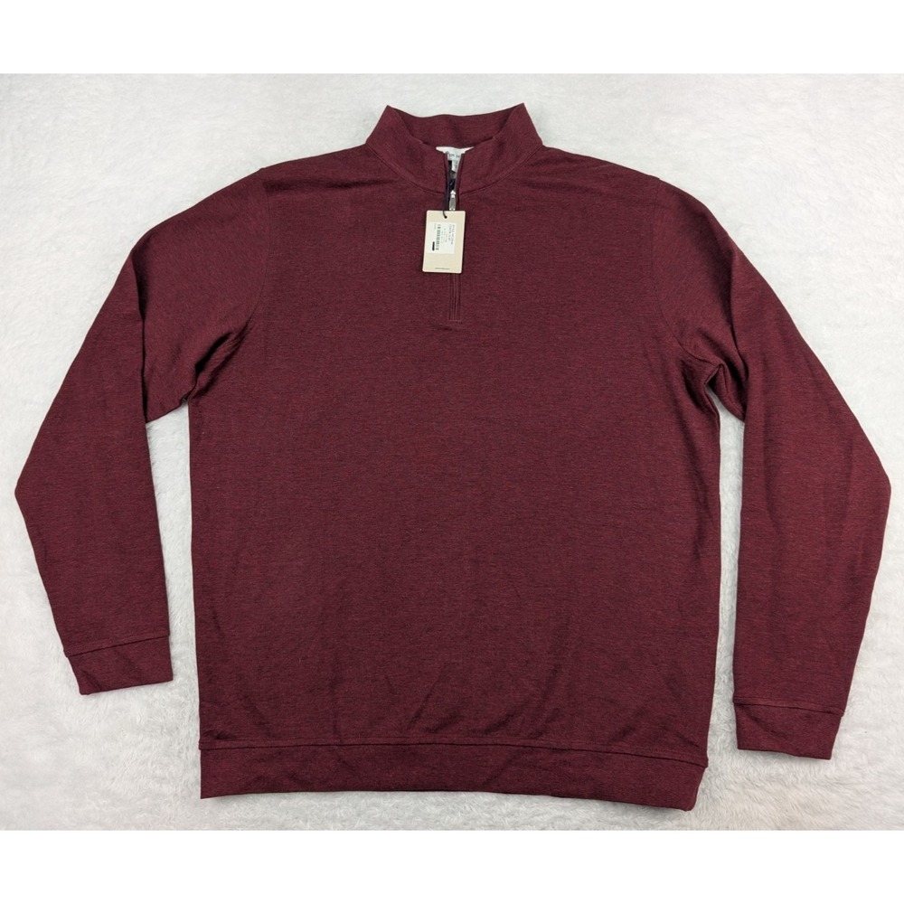 Peter Millar Crown Comfort 1/4 Zip Pullover L Claret Burgundy MF22K40 NWT